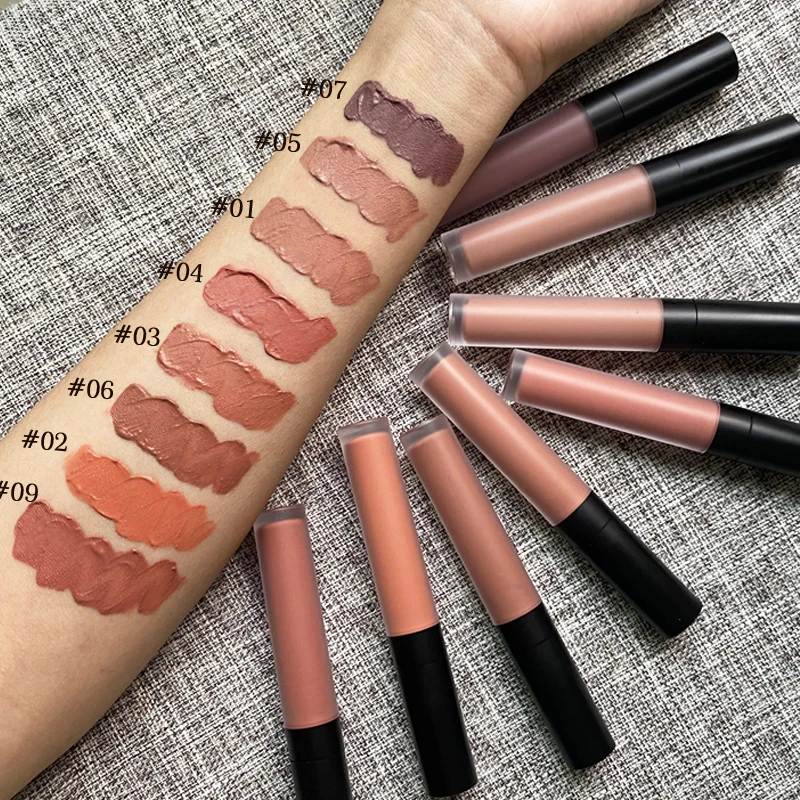 

Wholesale 24 colors private label lipstick nude velvet custom logo lip gloss