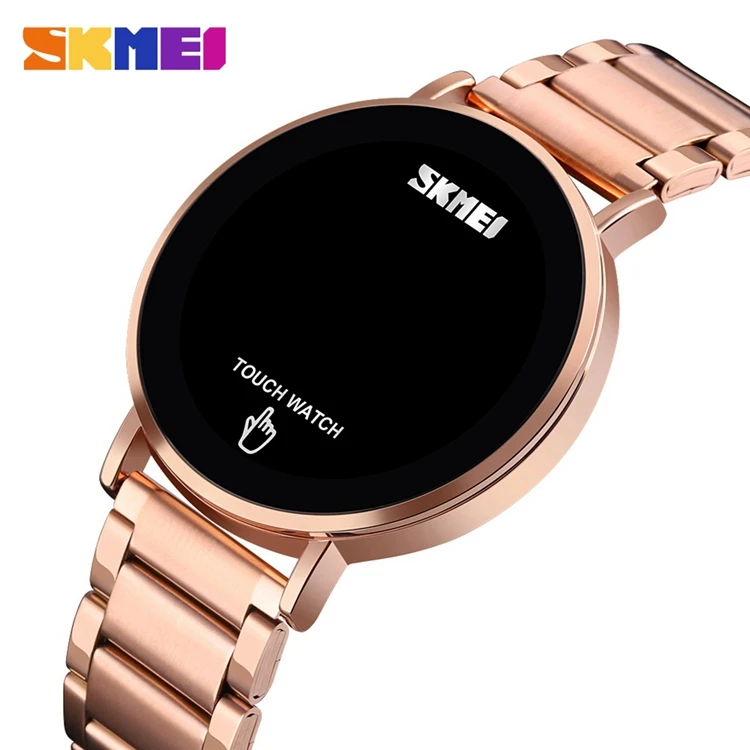 

SKMEI 1550 Men Stainless Steel Watches Charm 3 atm Waterproof Man Silver Led Digital Watch, 4 colors