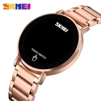

SKMEI 1550 Men Stainless Steel Watches Charm 3 atm Waterproof Man Silver Led Digital Watch