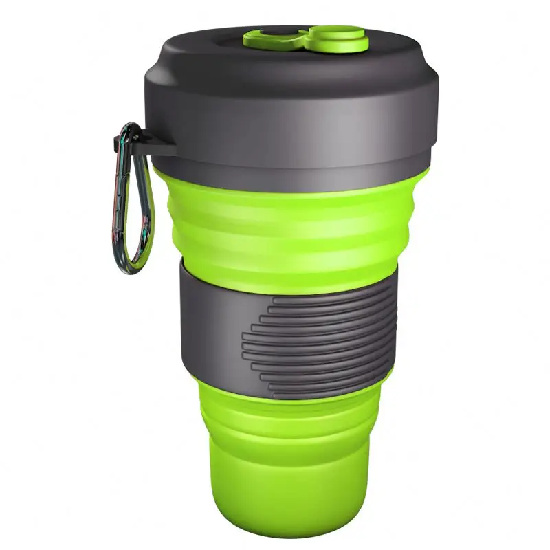 

Collapsible Foldable Travel Bottles Sport Folding Silicon Reusable Drinking Sports Silicone Water Bottle, Green ,red ,yellow ,blue and customized