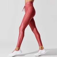 

Wholesale High Quality Sports Fitness Clothing Custom Shiny Gym Pants Women Activewear High Waist Workout Leggings Yoga