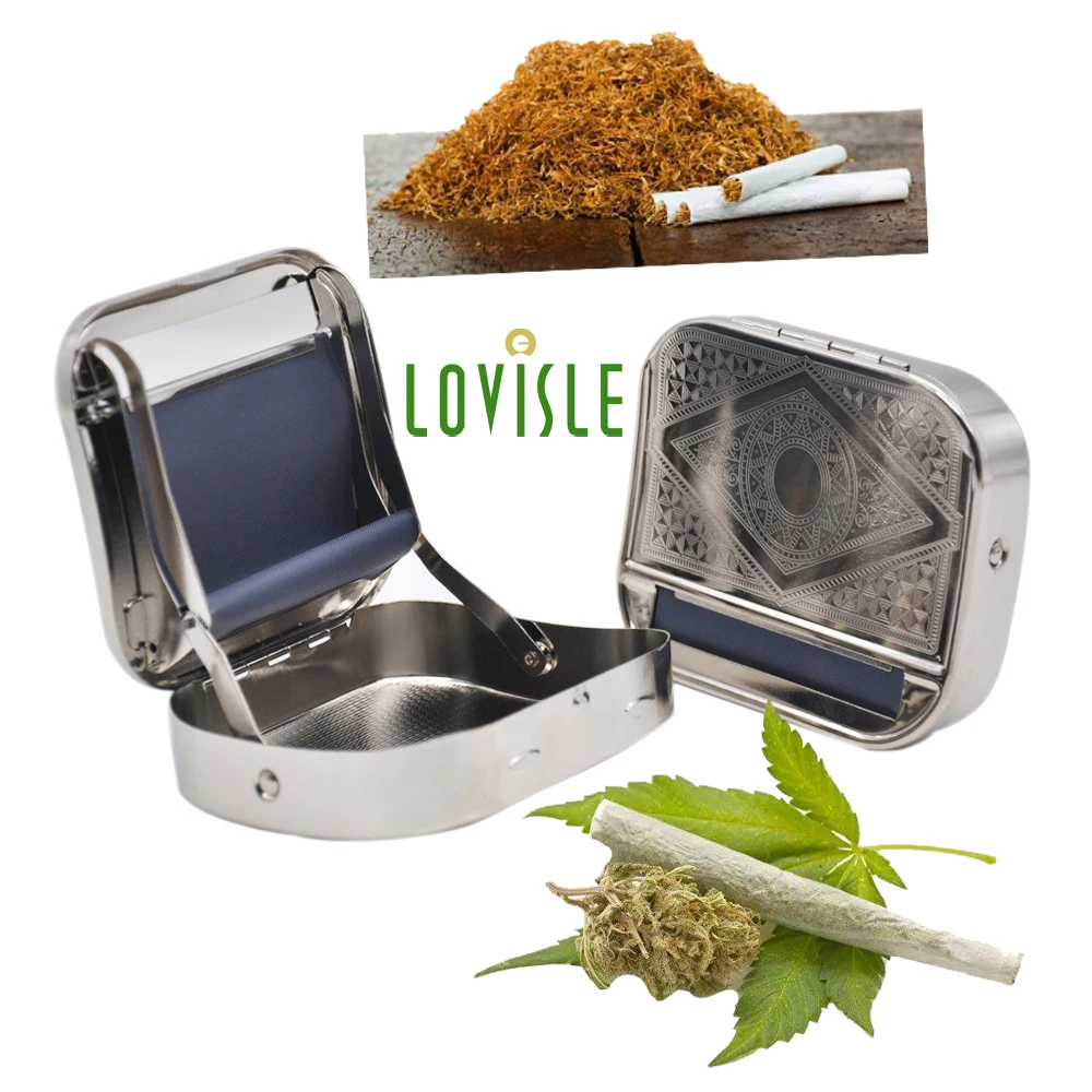 

Lovisle Tech Automatic Metal Cigarette Roller & Storage Box (Silver)