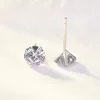 Silver s925 zircon birthstone with four-claw earrings