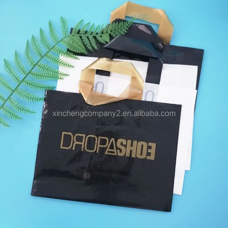 

Custom With Logo reusable Plastic Die Cut Bags Clothing Plastic Shopping Bag