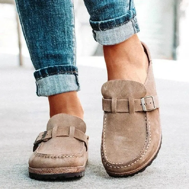 

New design customize LOGO cheap ladies flat leather buckle women casual loafers shoes, Black,orange,purple,khaki,green,blue
