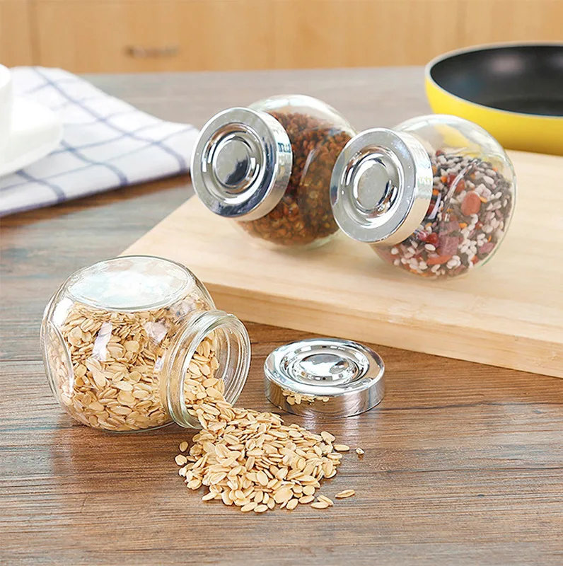 

Accept Small Order 50ml 180ml 380ml 480ml Kitchen Food Container Storage Glass Jar With Lids, Transparent