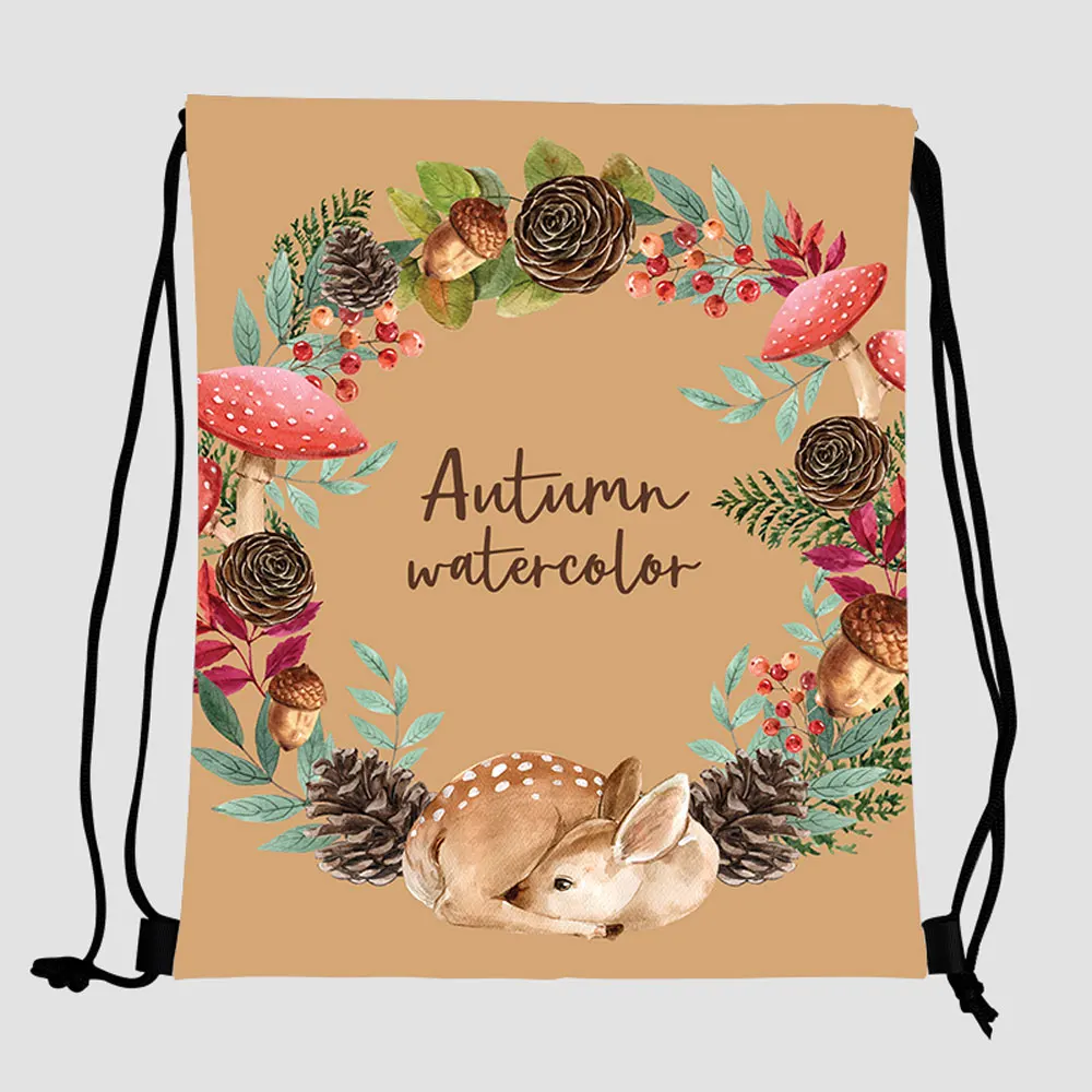 

custom waterproof Thanksgiving Day nylon canvas basketball bag logo drawstring backpack