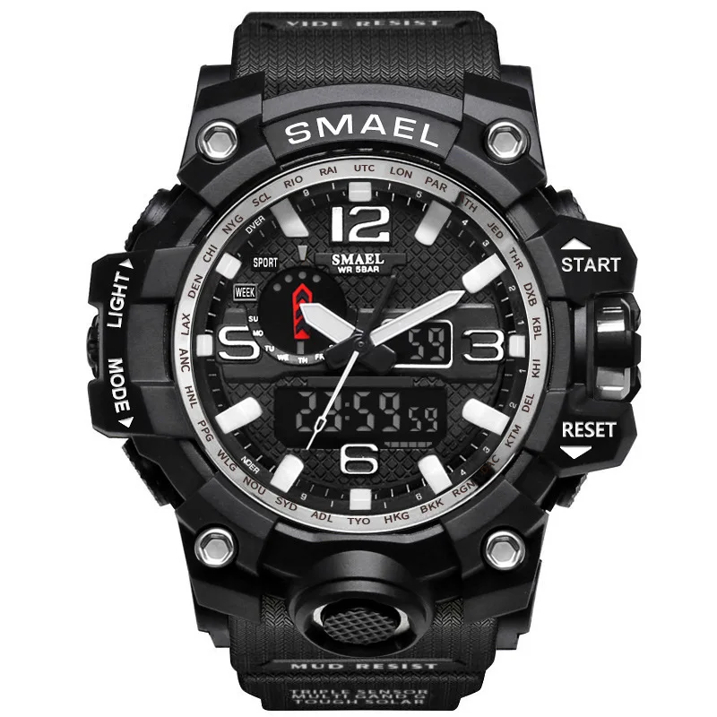 

Men Military Watch 50m Waterproof Wristwatch LED Quartz Clock Sport Watch Male Relogio Masculino 1545 Sport Watch Men Shock