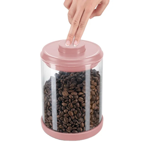 New Design Clear Glass Jar Glass Coffee Beans Container Delicate Food Grade Clear Airtight Storage Coffee Containers