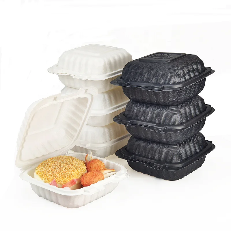 

Microwavable takeout takeaway polypropylene containers to go boxes carry out hamburger hinged lid food containers