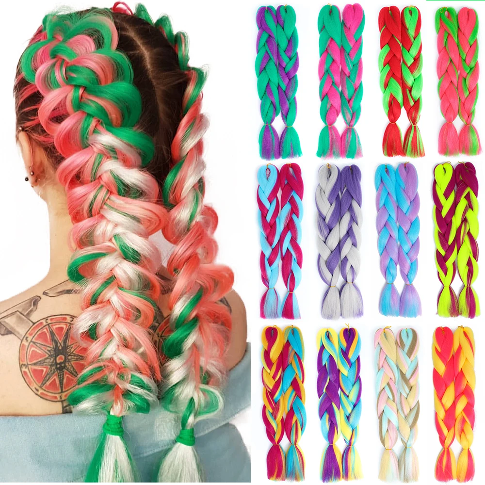 

Factory Jumbo Braids  Colorful Synthetic Crochet Hair Braiding Hair for women 2020, 30colors