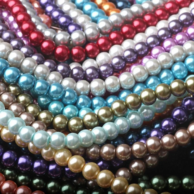

High Quality  Artificial Pearl Glass Pearl Loose bead Strand DIY Bracelet Necklace Jewelry Accessories Beaded, Multicolor