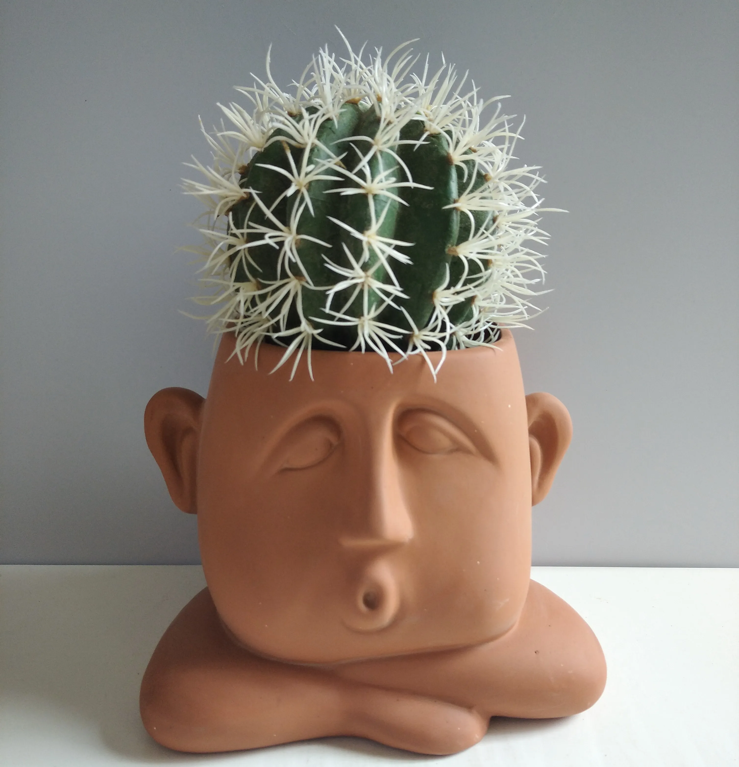 ceramic human face flower pot