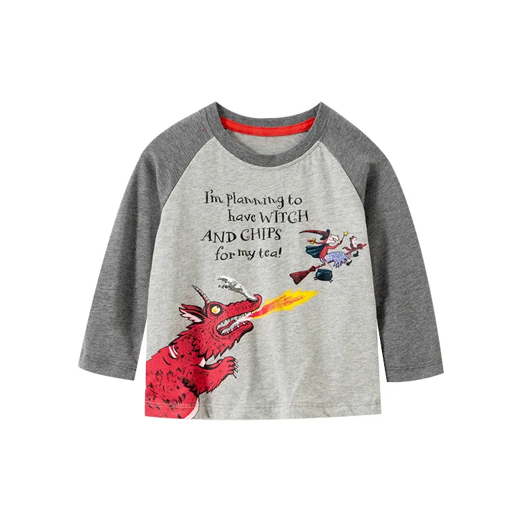 

2020 new children's clothing autumn boy T-shirt cartoon dinosaur baby shirt children's bottoming shirt a consignment