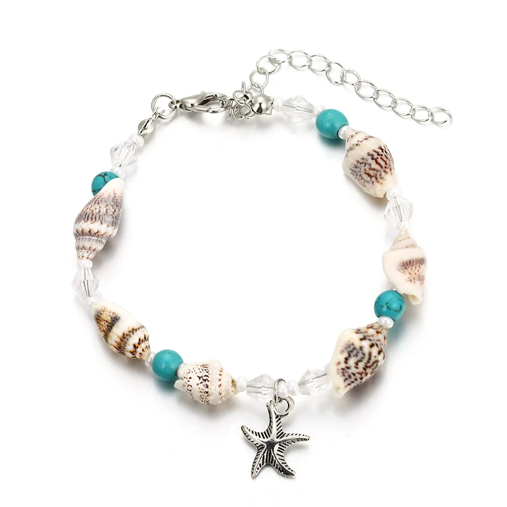 

New Style Ocean Style Simple Conch Anklet Pendant Beaded Anklet Shell Beach Jewelry