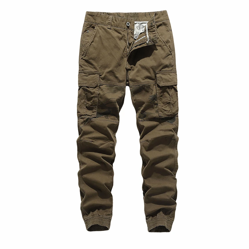 Custom Six Pocket Stack Mens Khaki Jogger Tactical Stacked Utility Slim
