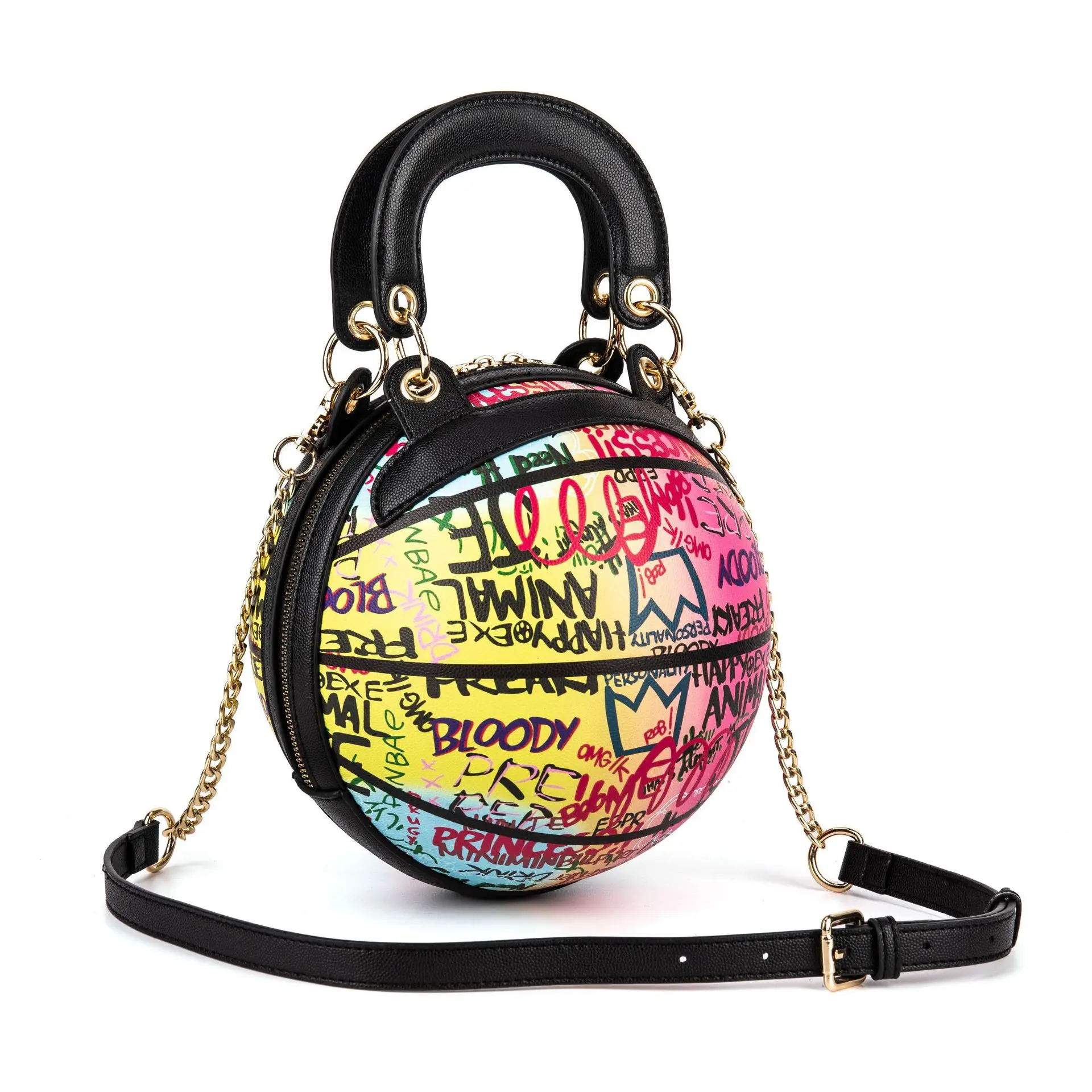 

Sac A Main New Basketball Round Bag Designers Graffiti Rainbow Ball Purse Bags Purses and Handbags (XJHB896)