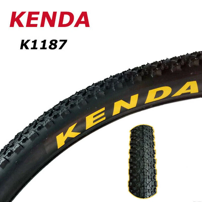 

KENDA K1187 Bicycle Tires 24/26/27.5/29 x 1.95'' Cross Country Wire Bead Tires Road Mountain Bike Tire, Black