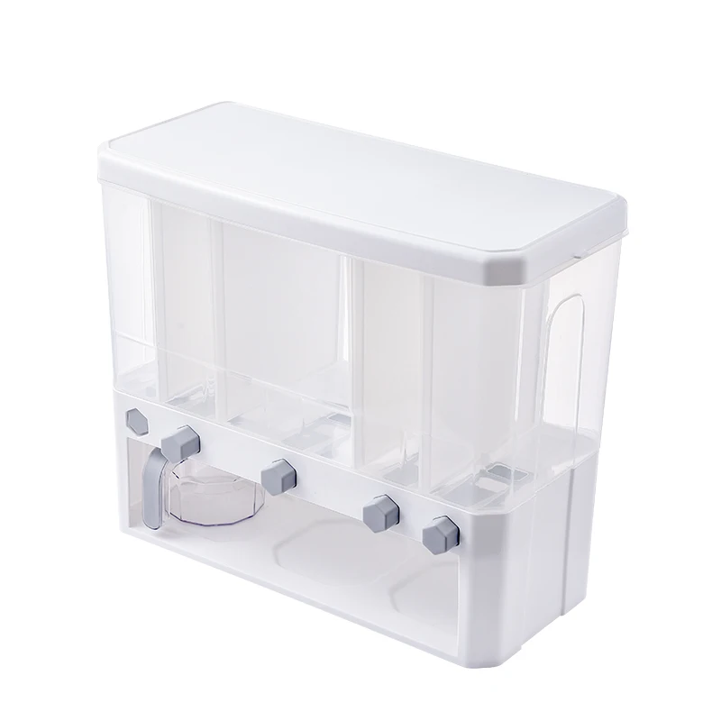 

Transparent Wall Mounted Plastic Square Airtight Kitchen Containers for Food Rice Cereal Storage