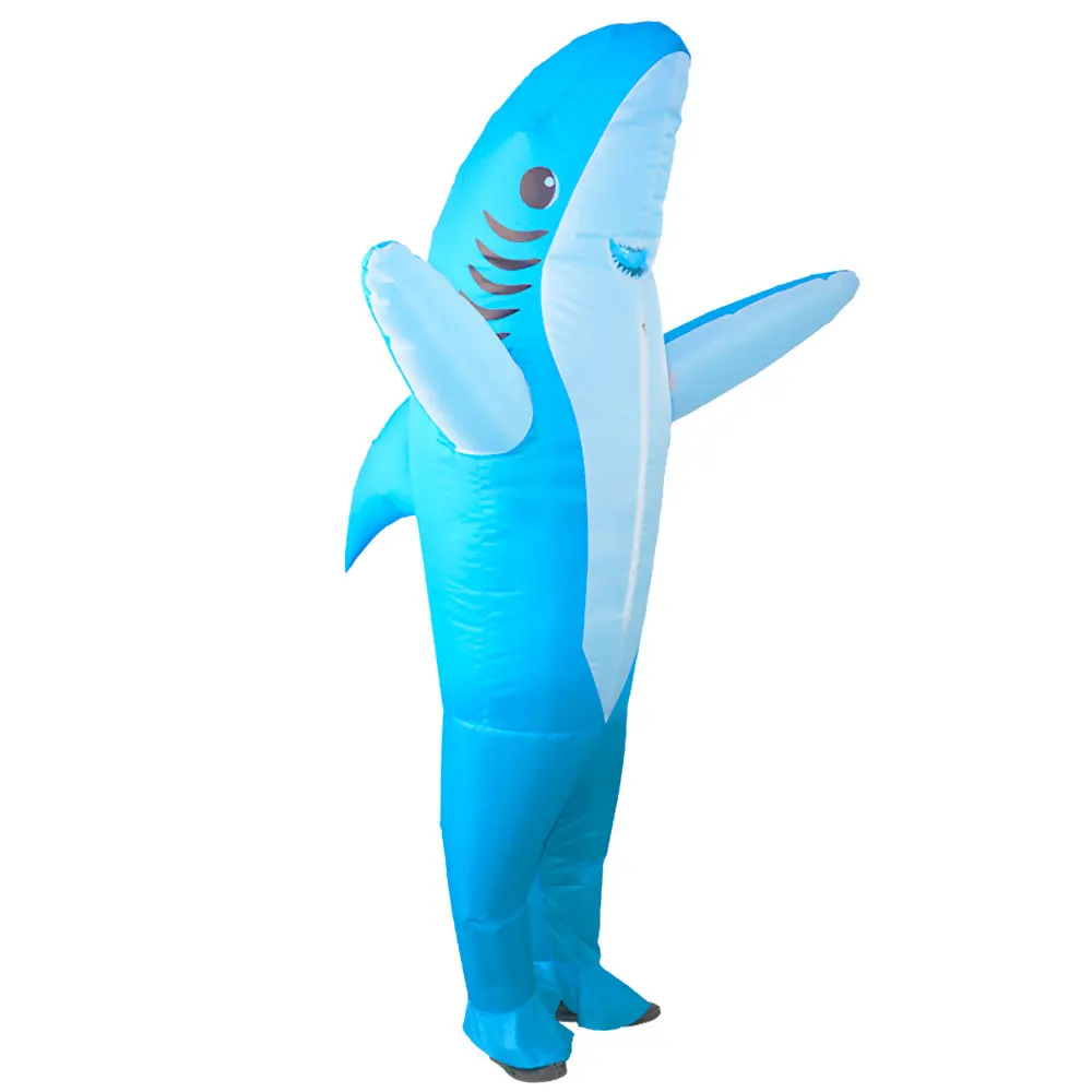 

Wholesale Shark Inflatable Costume Blow Up Suit Party Game Fat Cosplay Fancy Halloween Costume Jumpsuit, Blue,gray