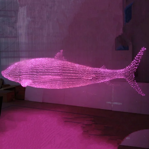 

Free shipping Customized Modern RGB fiber optic dolphin chandelier, As requested