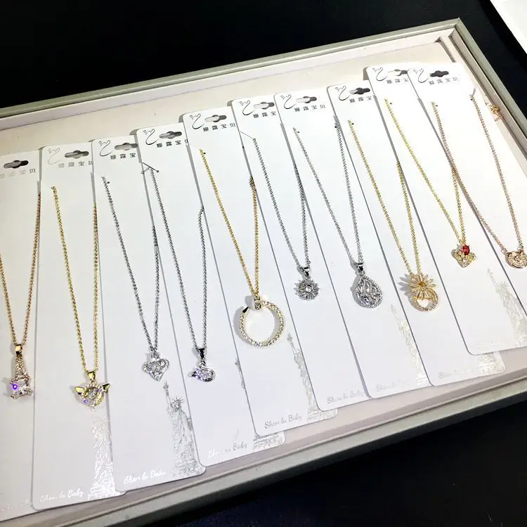 PUSHI jewellery necklace china product wholesale 18k gold plated chains zircon crystal necklace mix bulk