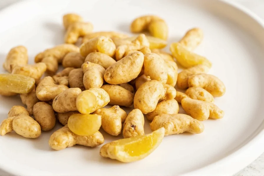 Various ginger preparations including fresh root, tea, and supplement capsules