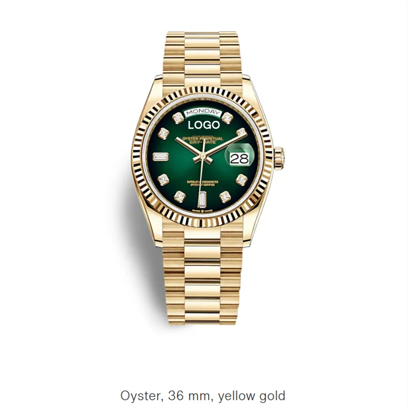 

36mm White Dial Mens Automatic Watch Silver Stainless Steel Bracelet Luminous Calendar Mechanical Wristwatch Diamond women
