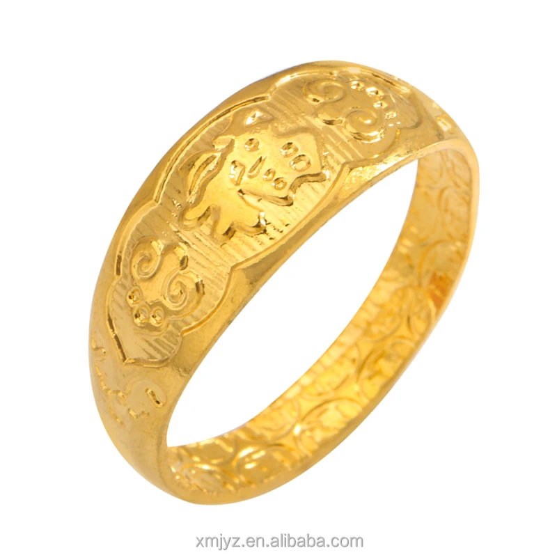 

Source Jewelry Brass Gold-Plated Ring Female Blessing Open Ring Blessing Accessories Factory Wholesale