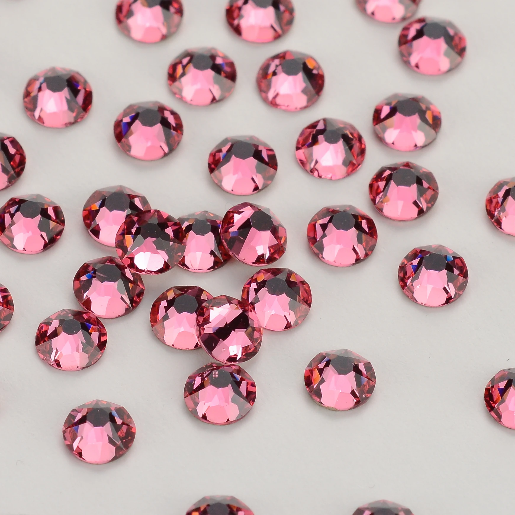 

Wholesale Rhinestone 2088 Gold Base Rose color SS10 SS16 SS20 SS30 Non Hot Fix Flatback Rhinestone for Nail Art Decoration