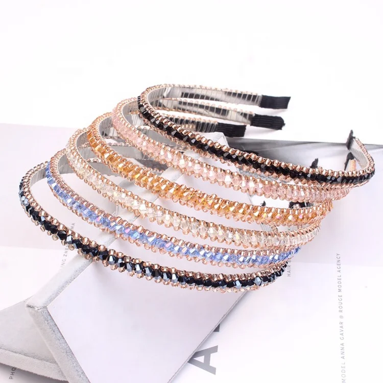 

MIO Fashion Shinny Crystal Hairbands Beaded Hair Hoop Women Hair Accessories Bling Headbands