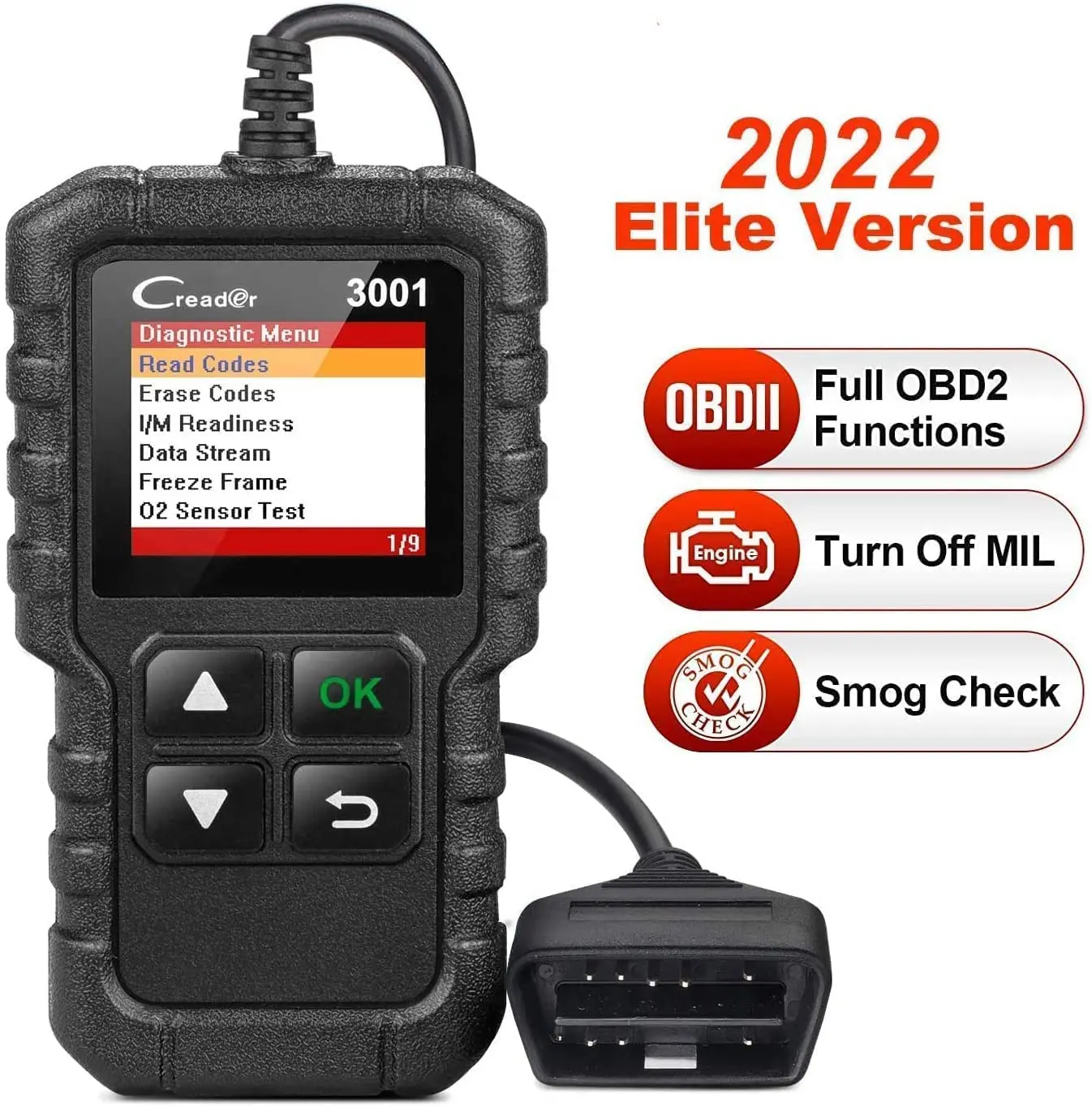 

LAUNCH Creader 3001 OBD2 Scanner Automotive Car Diagnostic Check Engine Light O2 Sensor Systems OBD Code Readers Scan Tool