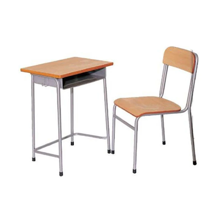 Cheap Classroom Single Desk And Chair School Writing Table With Book