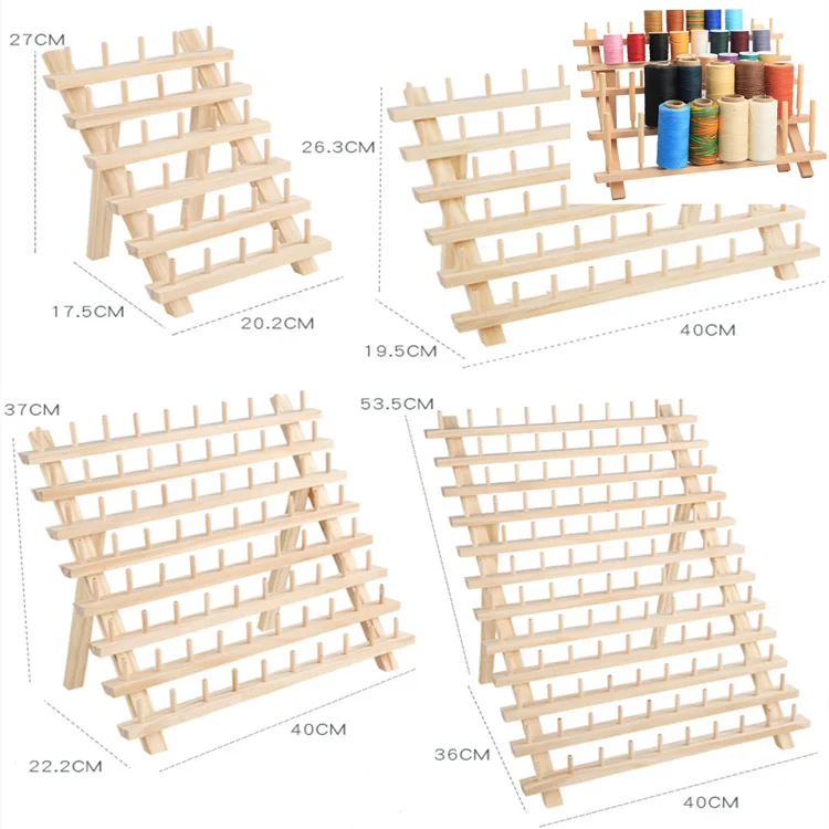 

Promotional Top Quality Multipurpose Fine workmanship stand wood spool Sewing Organizer Thread Rack Holder, Wood color