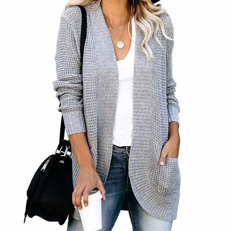 

Loose Pocket Cardigan Long Sleeve Cardigan For Women