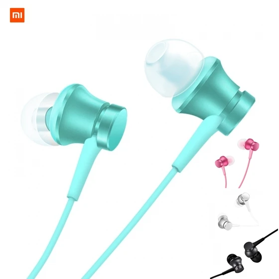

Original Xiaomi Mi In-Ear Headphones Basic Earphones with Wire Control + Mic for Mobile phone Answering and Rejecting Call, Black silver blue pink purple