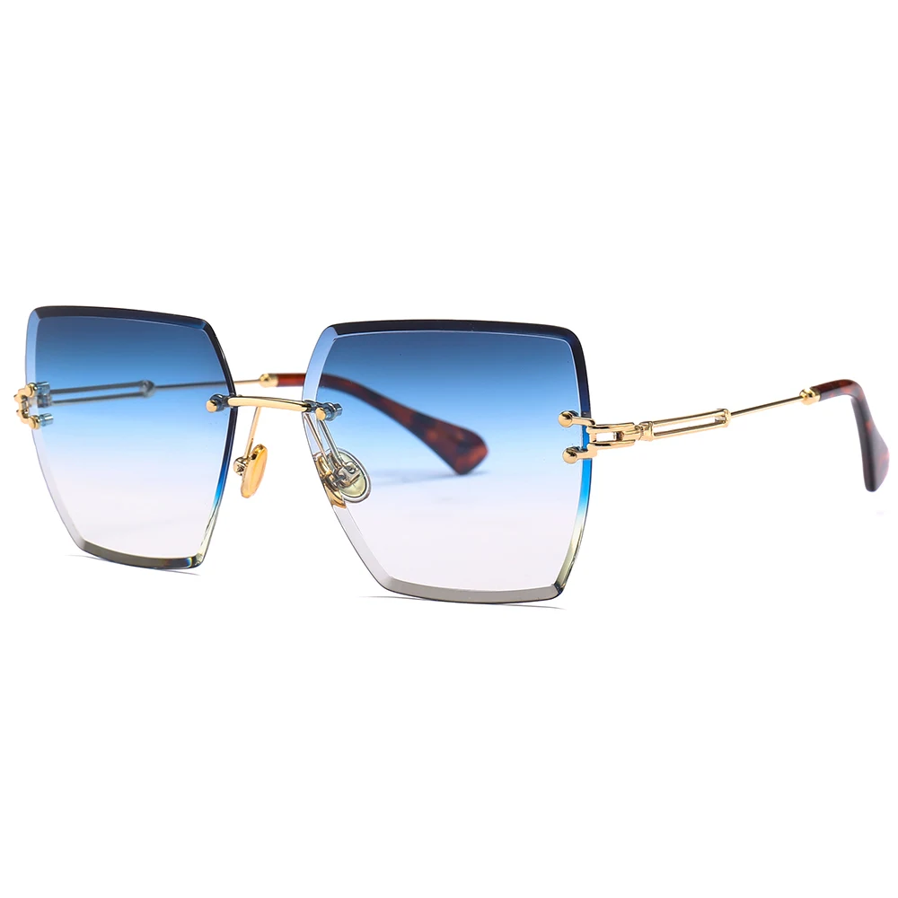 

1089 fashion designer sunglasses cut edge square Sunglasses blue frameless sunglasses