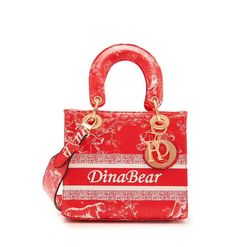 

2021 New Fashion women's Bag Diagonal shoulder Printed leather Diana bag wrist bag