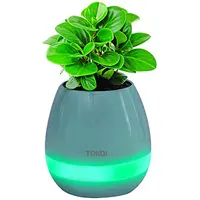 

TOKQI music plant pot speaker bluetooth flower pot speaker touch play piano tone with soft night light