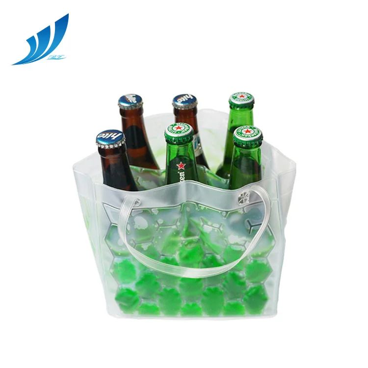 

Hot Selling New Design Cooling Ice Bag Tote Gel Bag Holding 6 Beer Bottle Cooler, Customized color