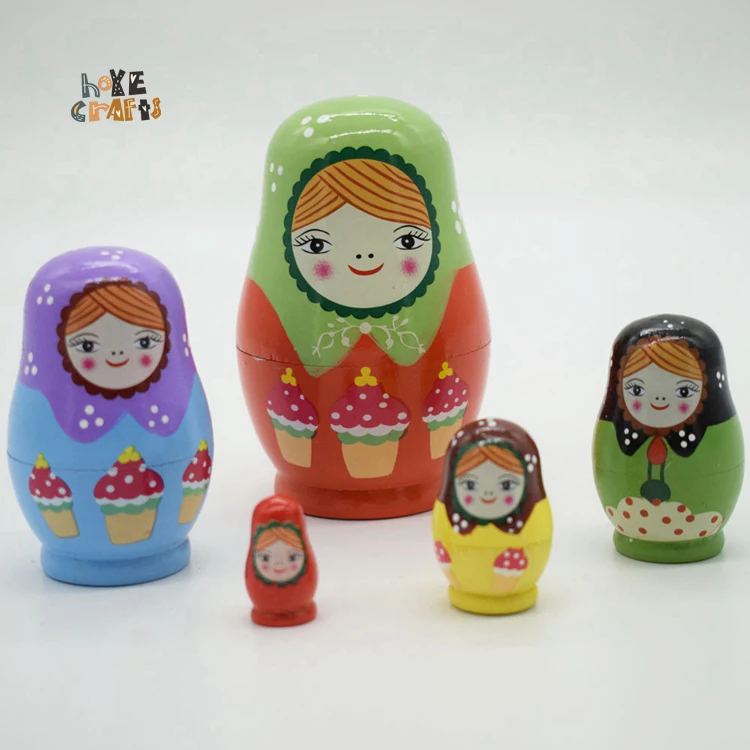 

HOYE CRAFTS wooden ornament toy traditional pattern design Russian nesting dolls