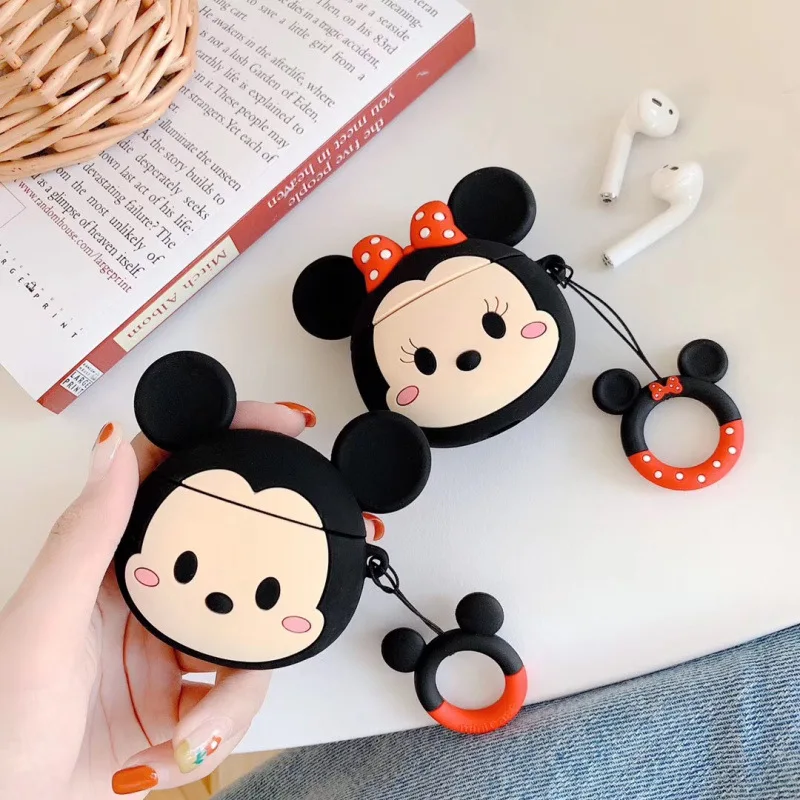 

Soft Silicone Cute Kawaii 3D Cartoon Mickey Minne Mouse stitch Earphone Case For Airpods Pro or 1/2