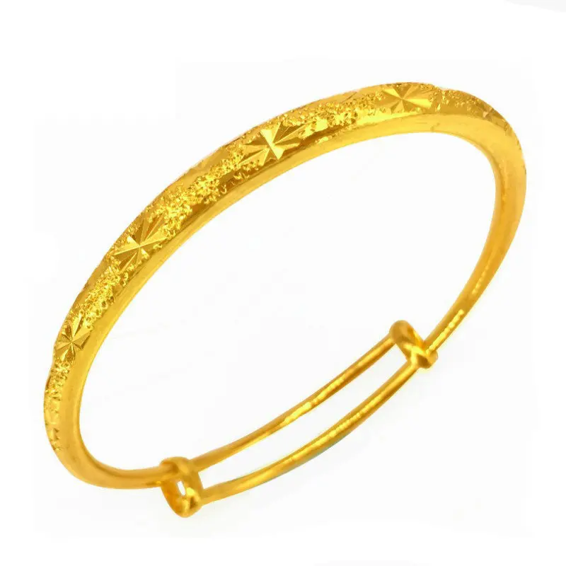 

Wholesale Pure Euro Coin Gold Plated Adjustable Push Pull Bracelet Vietnam Round Belly Car Flower Gypsophila Bracelet