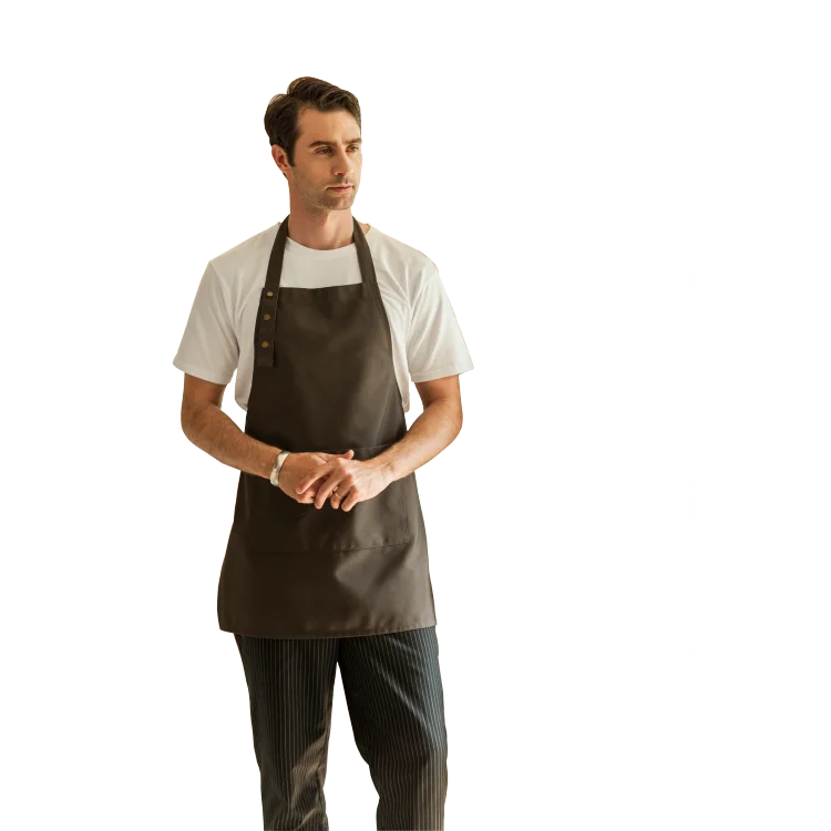 

Custom Durable Adjustable Strap Washed Canvas Chef BBQ Long Bib Apron