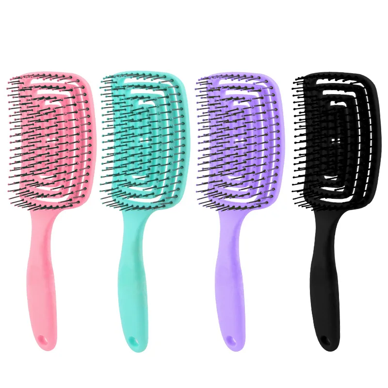 

LINDAL manufacturers custom extension bristle straightening dryer detangling hair brush, Pink/ green/ purple/ black