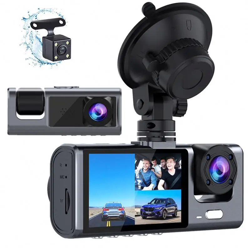 

3 Channel Dash Cam for Car Camera 1080P Video Recorder Dashcam Black Box Dual Lens Inside Car DVR Rear View Camera car accessory