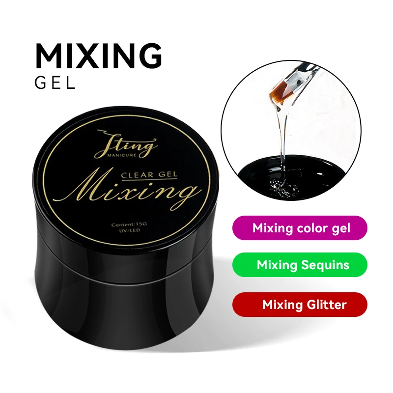 

JTING multifunctional Blooming gradient crystal clear pure glitter mixing color nail gel polish OEM ODM private label