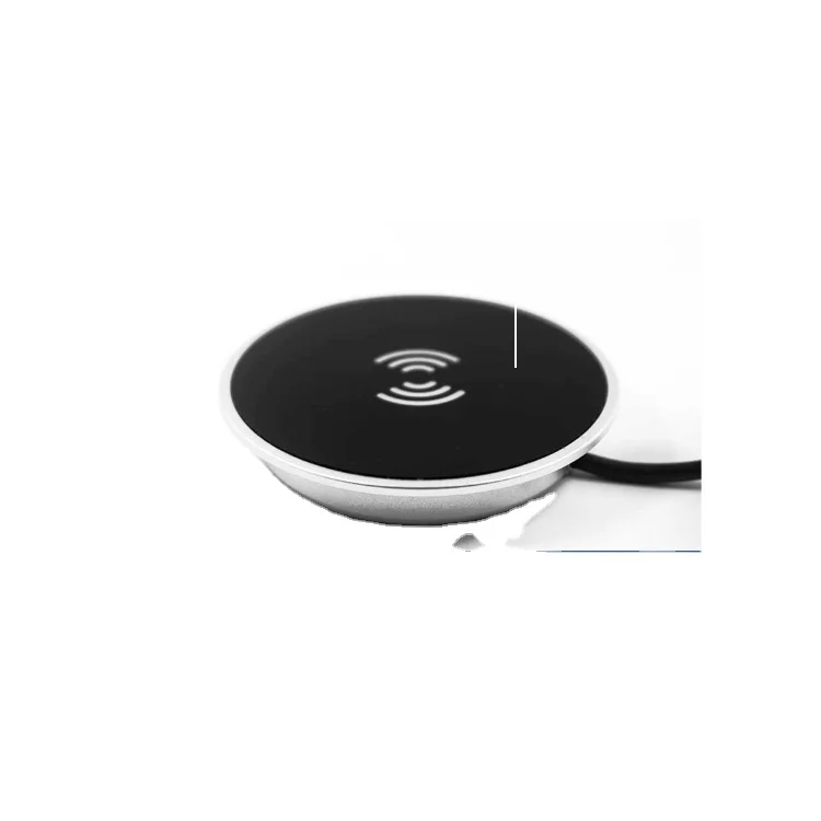 

Factory customized round chassis wireless charger 10W portable wireless charging board, Black