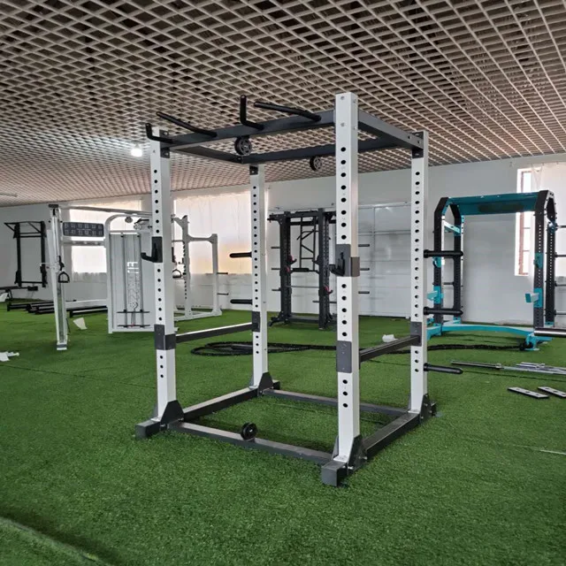 

Workout gym equipment Space saving home adjustable squat rack, Black and custom