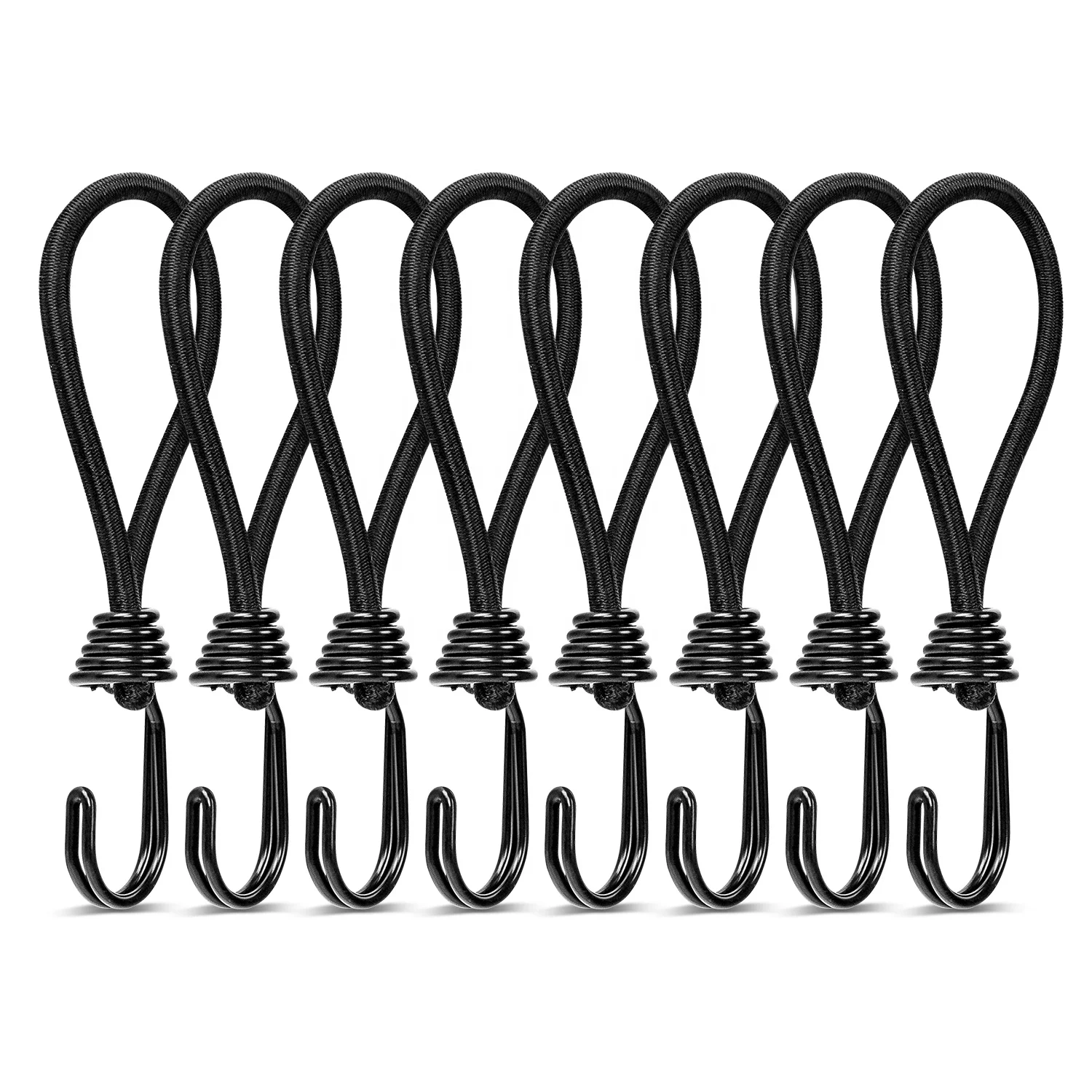 

8 Pieces Mini Bungee Cord With Hook Elastic Rubber Rope For Tent